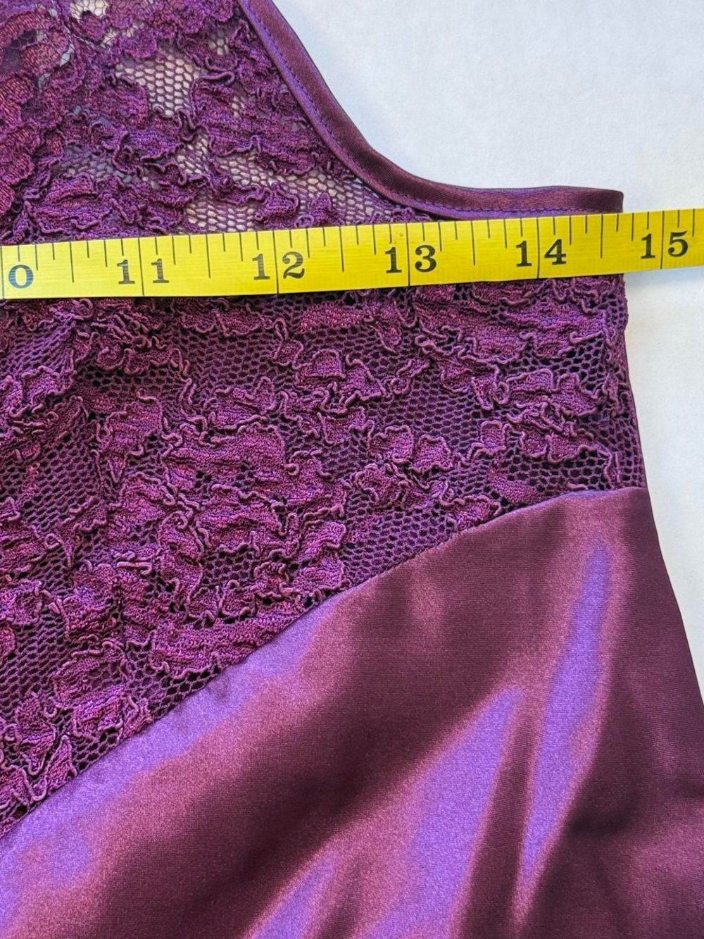 Vintage Deadstock Victoria's Secret Plum Purple Satin Lace Slip Dress - Picture 6 of 8
